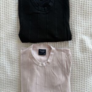 2 Pack Abercrombie & Fitch Textured T-Shirts Size Medium (Tall)